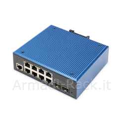 Digitus switch industriale gigabit ethernet poe gestito a 8+2 porte l2