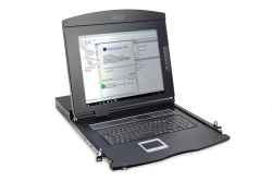 Console fissaggio rack 19" 1 porta KVM e touchpad, tastiera italiana, monitor TFT 17"