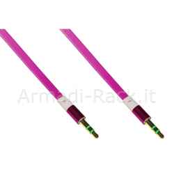 Cavo audio jack 3,5 mm maschio/maschio piatto mt 1 colore rosa 3 poli