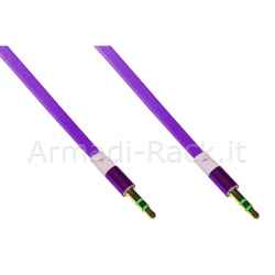 Cavo audio jack 3,5 mm maschio/maschio piatto mt 1 colore viola 3 poli