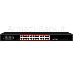 Switch 24 porte gigabit poe 400 watt con 2 porte sfp