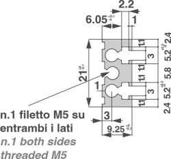 Profilo Mediano PM, varie misure